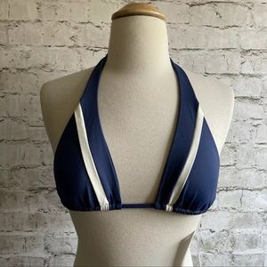 L Space Navy Blue White Triangle Swim Bikini Top Size XS NEW!